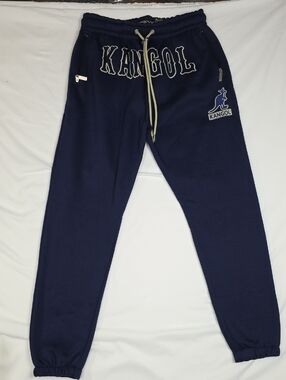 Kangol Navy Jogger Sweatpants with White Logo Large